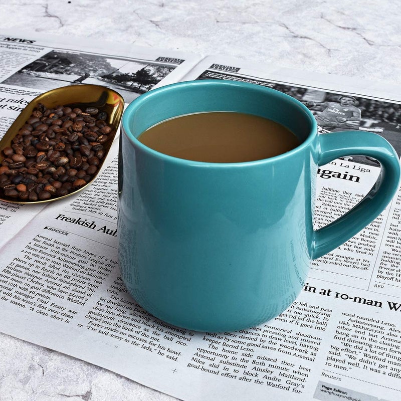 Bosmarlin Large Glossy Ceramic Coffee Mug, Tea Cup for Office and Home, 18 oz, Suitable for Dishwasher and Microwave, 1 Pack (Aquamarine) - Image 4